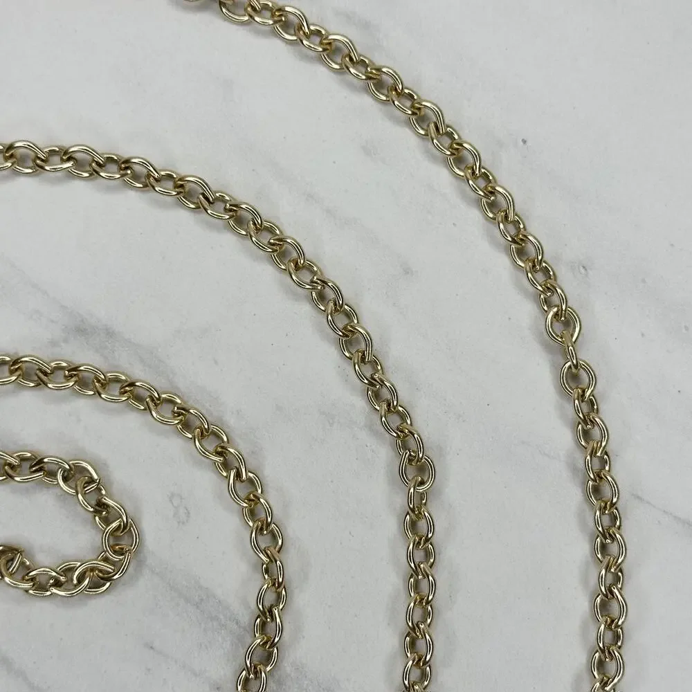 Gold Tone Rolo Chain Belt Extra Long One Size (OS) ✨